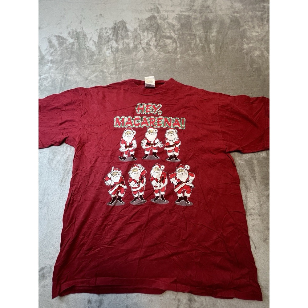 TNT T Shirt Mens XL Red Hey Macarena Santa Christmas Graphic Funny Holiday